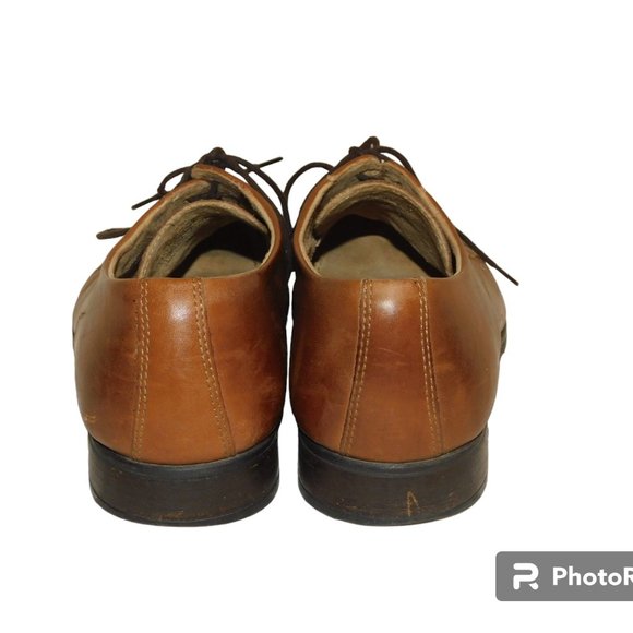 Leather Vero Cuoio Lace Up Cap Toe Brown Dress Shoes Men\'s Size 10M